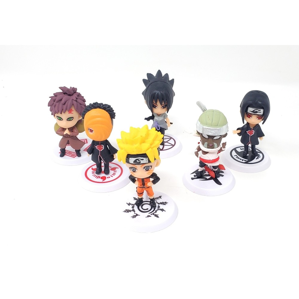 New Set of 6 Naruto Anime Series Figurines Desktop Decoration 2.5" to 3"